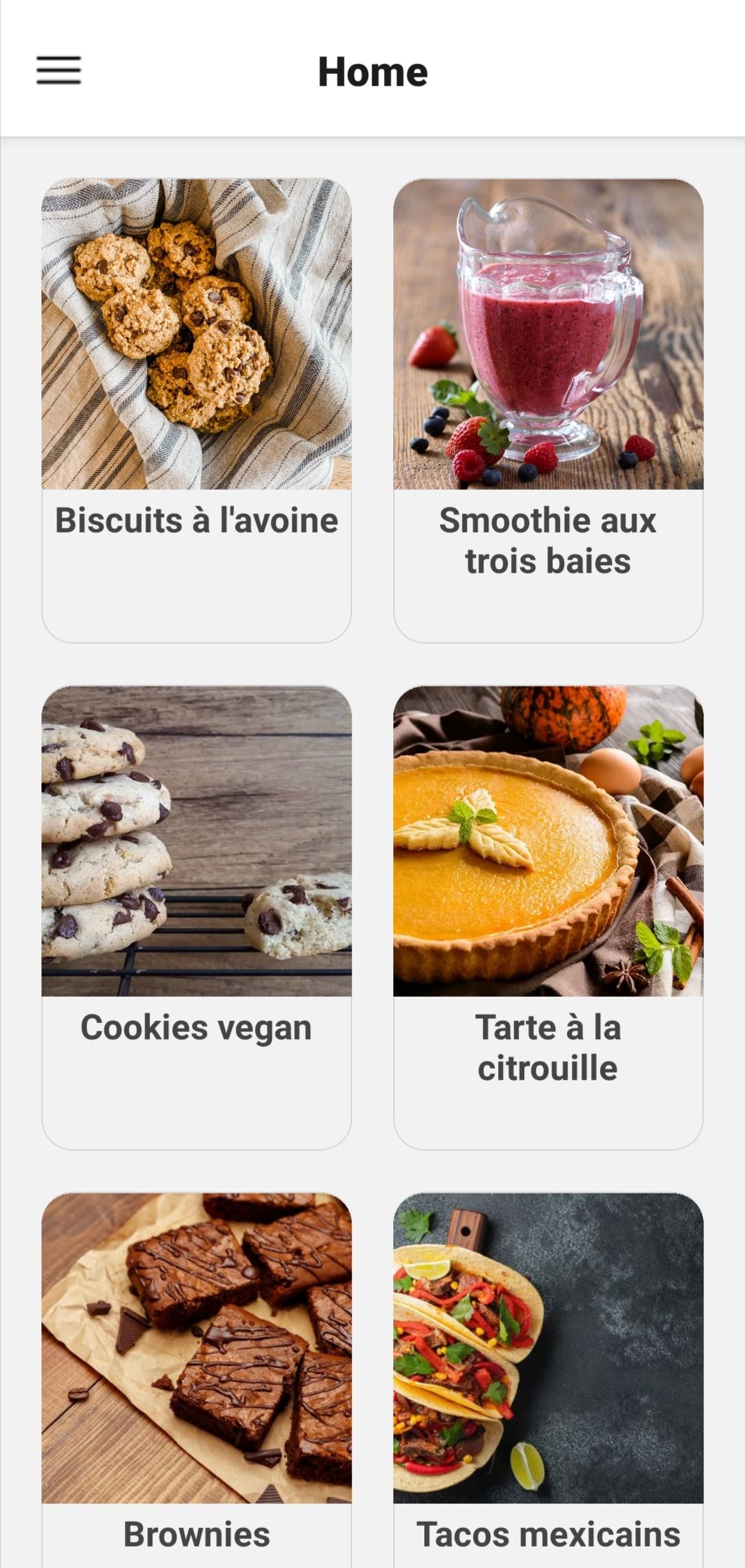 Aperçu page d'accueil
